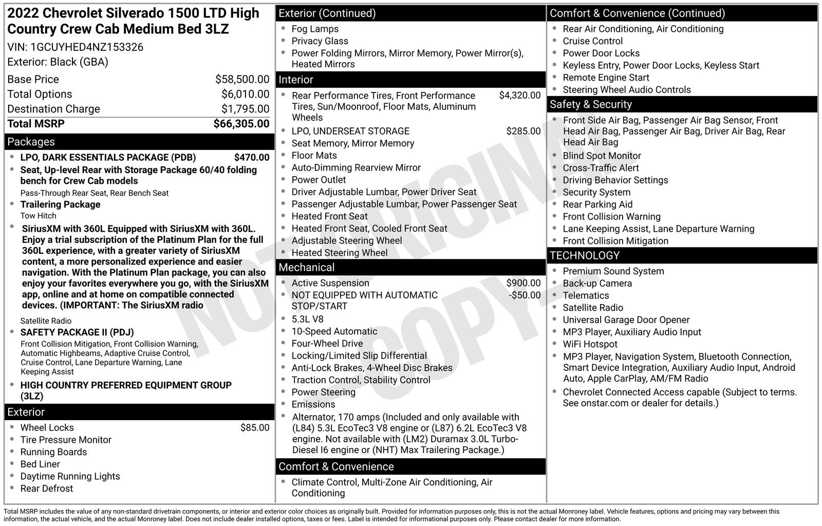 Used 2022 Chevrolet Silverado 1500 High Country w/ LPO, Dark Essentials Package AWD/4WD image 43