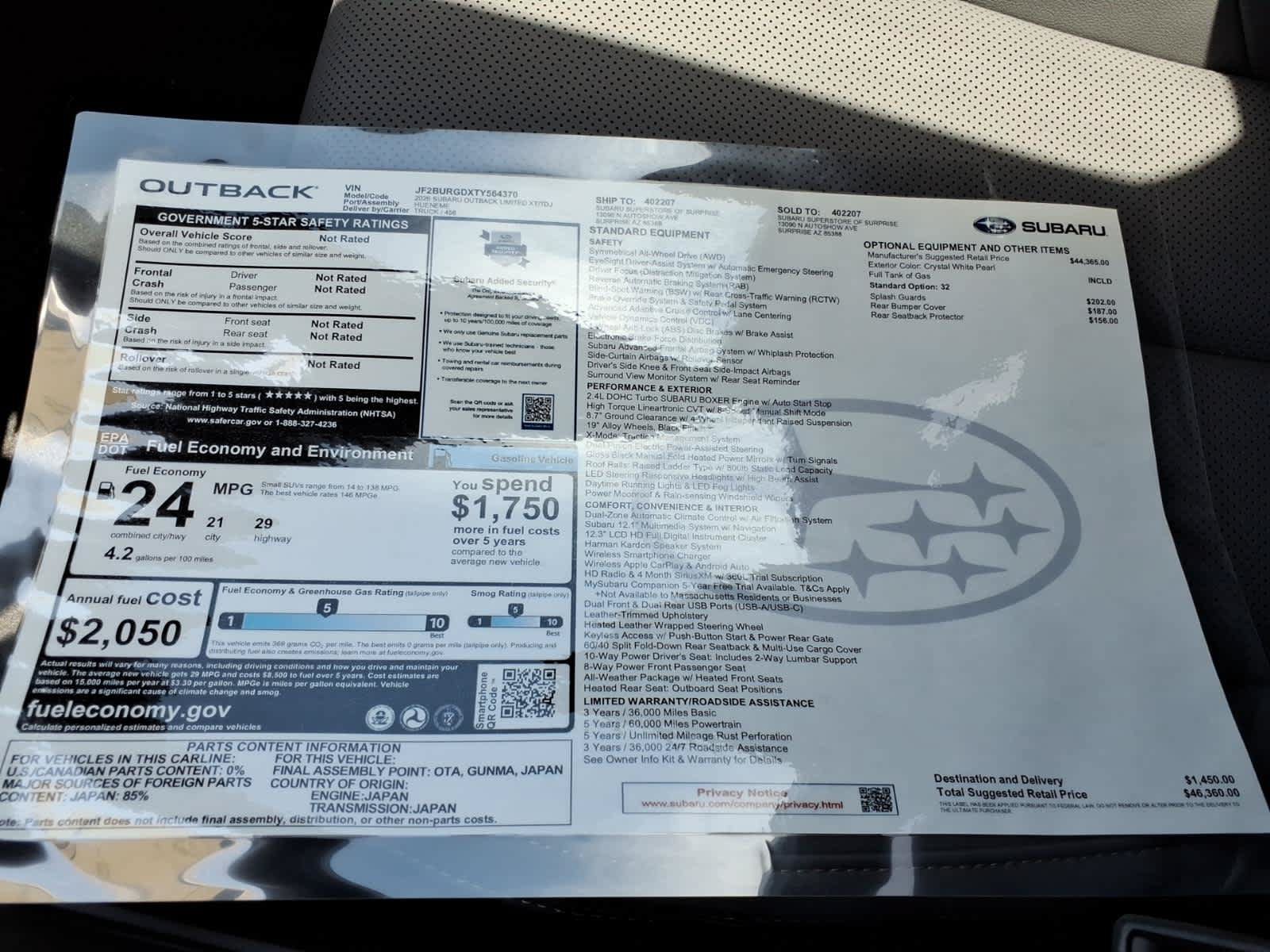 New 2026 Subaru Outback Limited XT AWD/4WD image 40