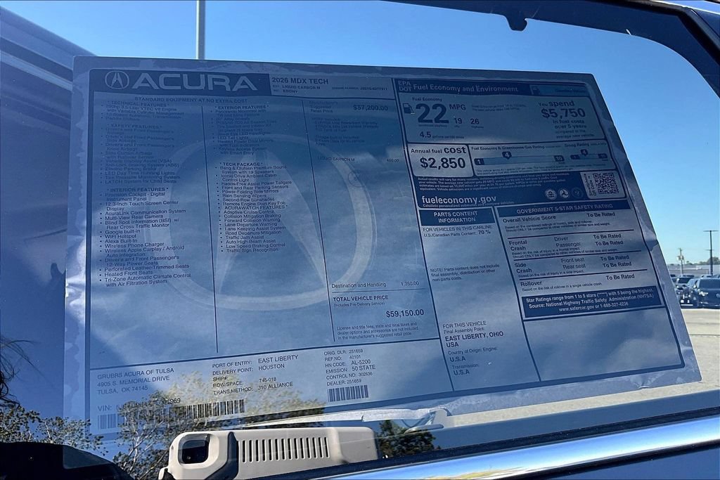 New 2026 Acura MDX w/ Technology Package FWD image 40