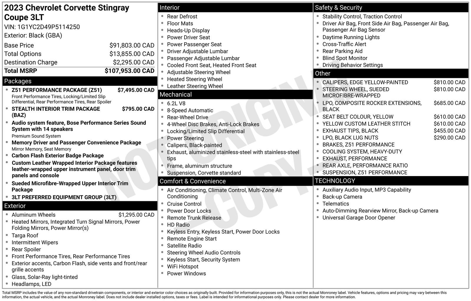 Used 2023 Chevrolet Corvette Stingray Premium Cpe w/ Z51 Performance Package RWD image 34