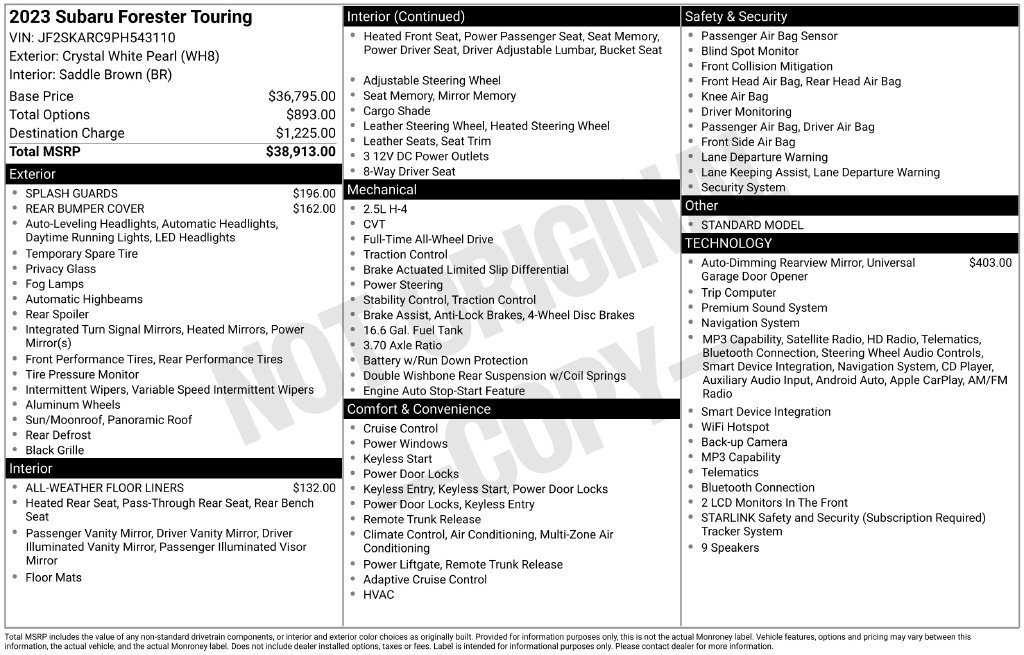 Certified 2023 Subaru Forester Touring AWD/4WD image 6