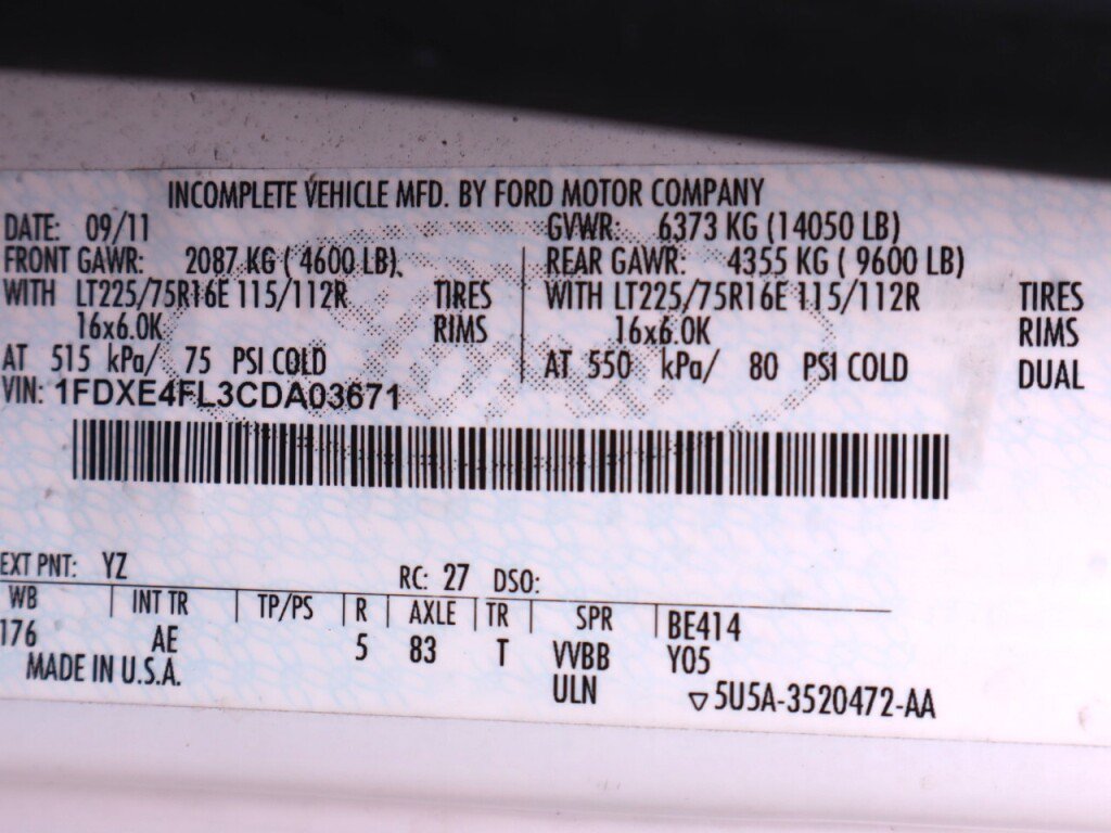 Used 2012 Ford E-450 and Econoline 450 Super Duty w/ PWR Locks & Windows Group RWD image 47