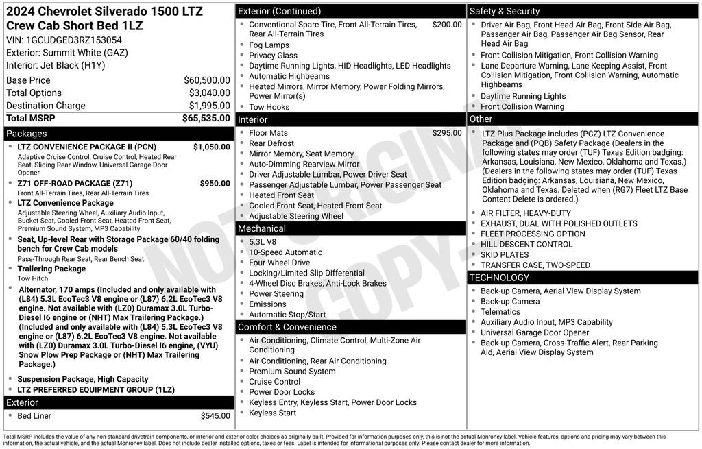 Used 2024 Chevrolet Silverado 1500 LTZ w/ LTZ Convenience Package II AWD/4WD image 8