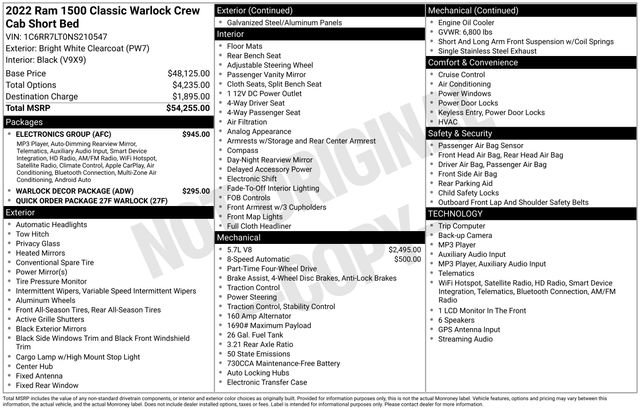 Used 2022 RAM 1500 Warlock w/ Electronics Group AWD/4WD image 21