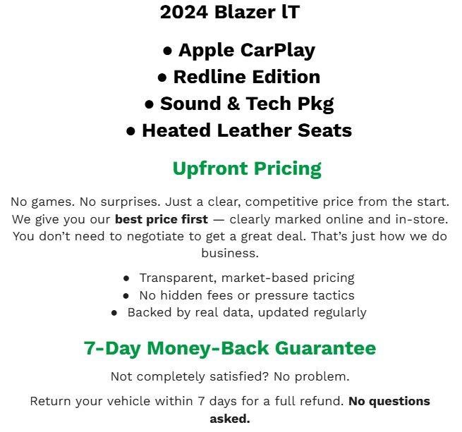 Used 2024 Chevrolet Blazer LT w/ Sound & Technology Package AWD/4WD image 2