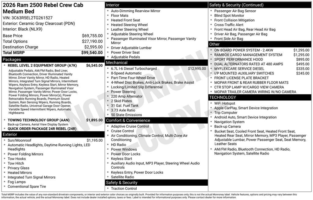 New 2026 RAM 2500 Rebel w/ Rebel Level 2 Equipment Group image 5