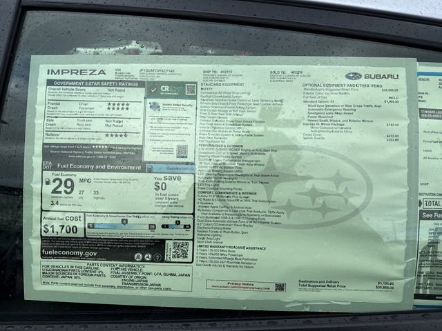 New 2026 Subaru Impreza 2.0i Sport AWD/4WD image 33