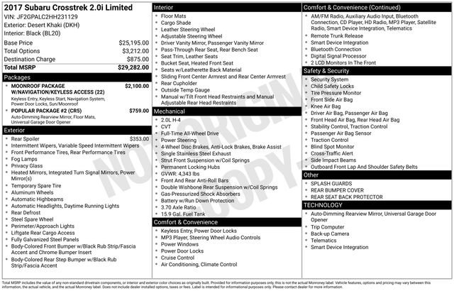 Used 2017 Subaru Crosstrek 2.0i Limited image 6