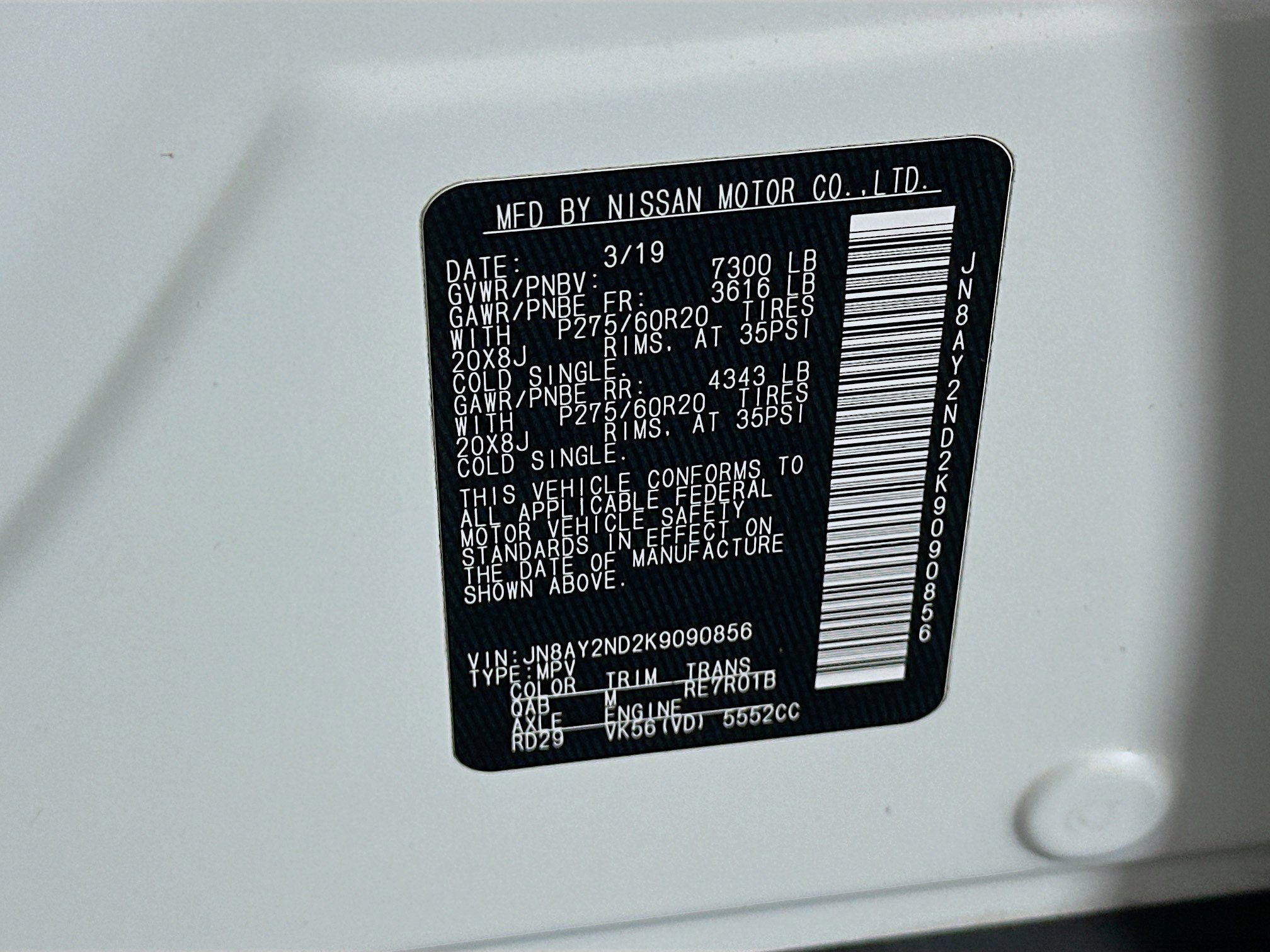 Used 2019 Nissan Armada Platinum w/ Interior Lighting Package image 12