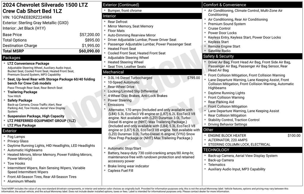 Used 2024 Chevrolet Silverado 1500 LTZ RWD image 6