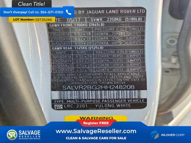 Used 2017 Land Rover Range Rover Evoque HSE AWD/4WD image 17