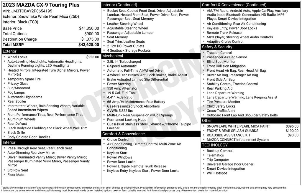 Certified 2023 MAZDA CX-9 Touring Plus image 9