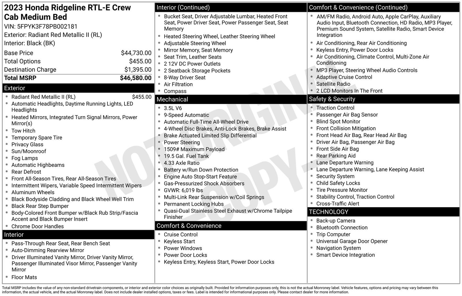 Used 2023 Honda Ridgeline RTL-E image 43