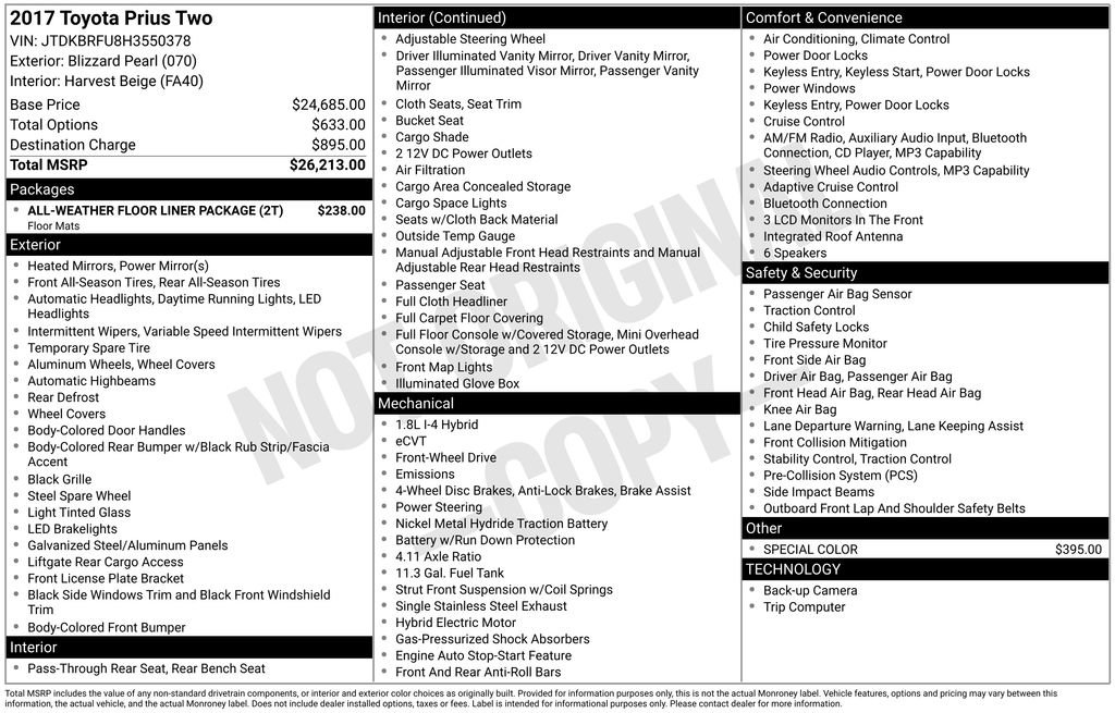 Used 2017 Toyota Prius Two image 39