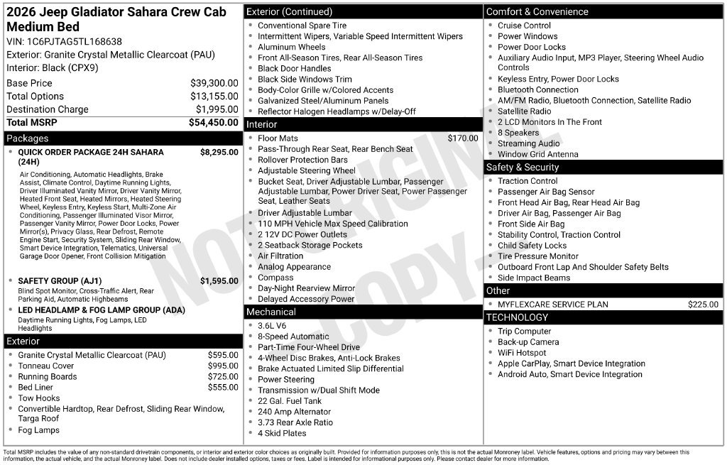 New 2026 Jeep Gladiator Sport AWD/4WD image 7
