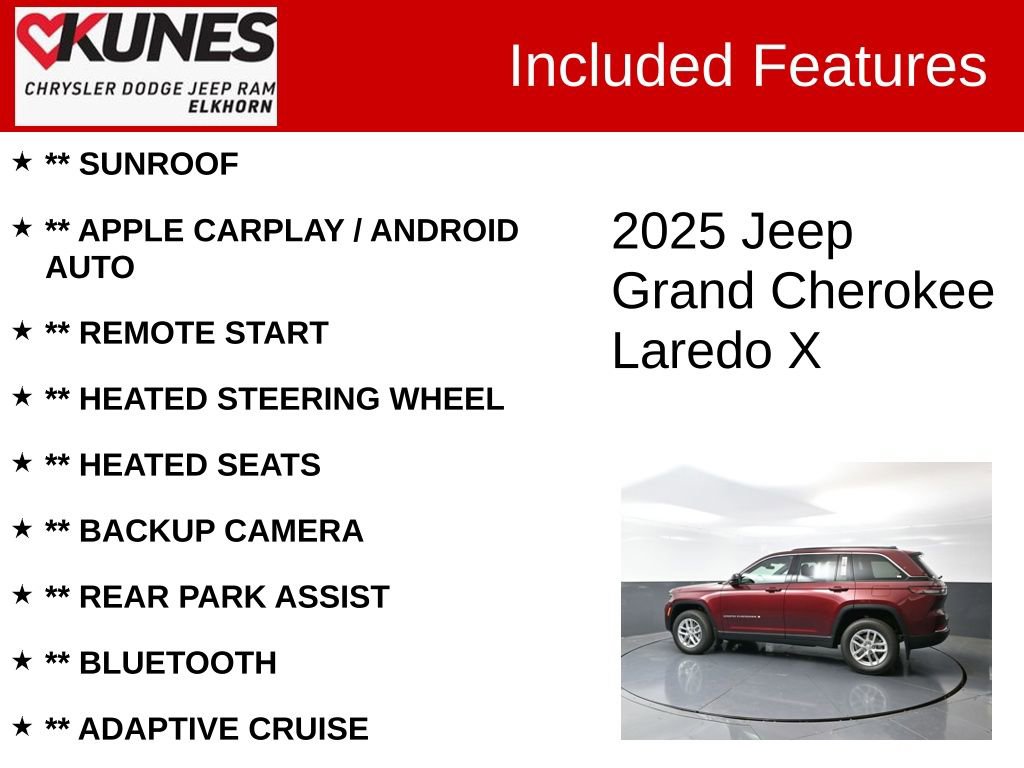 New 2025 Jeep Grand Cherokee Laredo X w/ Luxury Tech Group I image 2