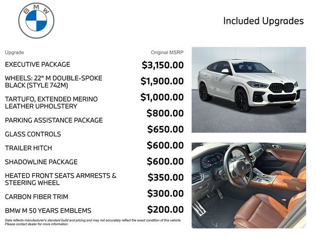 Used 2023 BMW X6 M50i w/ Executive Package AWD/4WD image 3