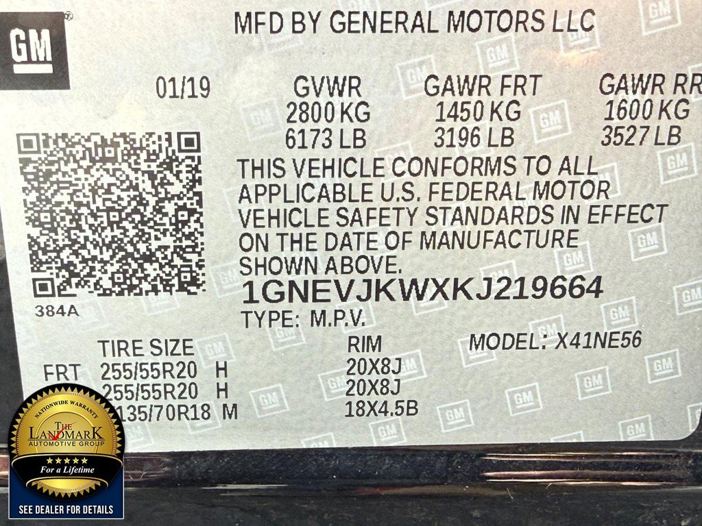 Used 2019 Chevrolet Traverse High Country w/ LPO, Floor Liner Package AWD/4WD image 25