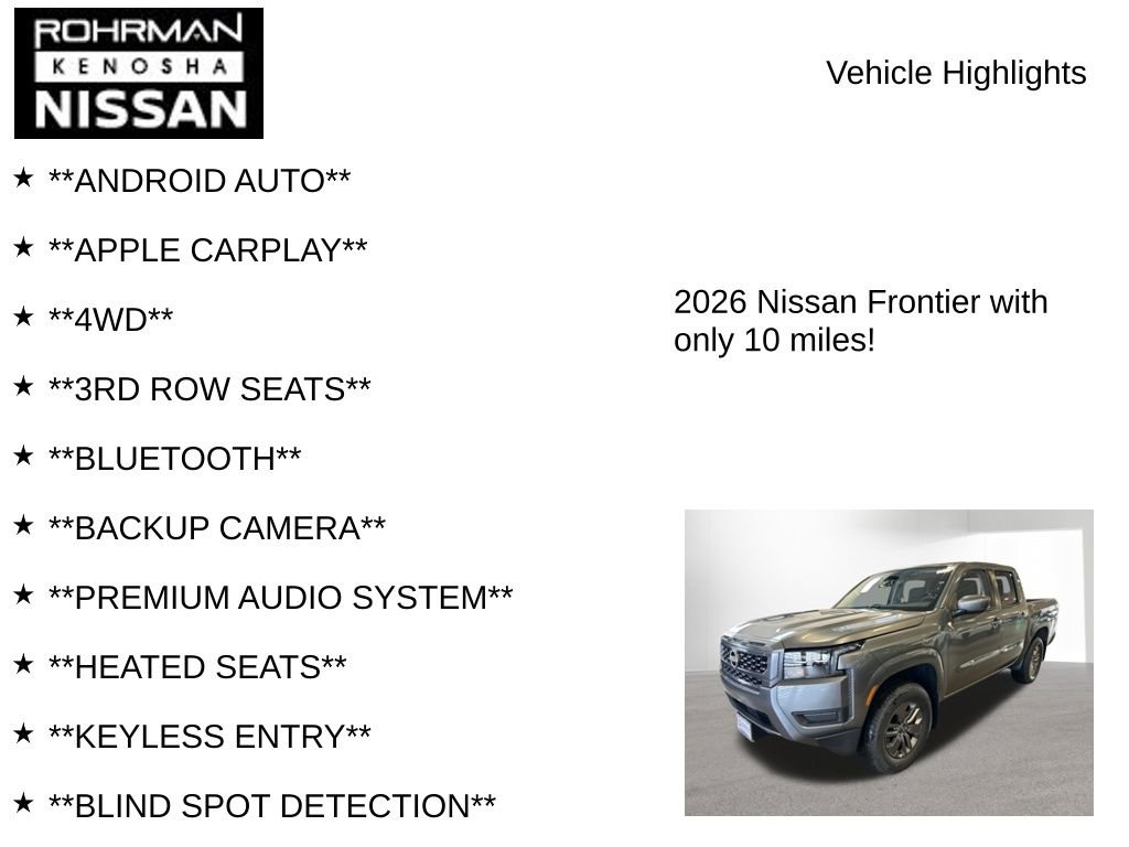 New 2026 Nissan Frontier SV w/ SV Convenience Package image 8