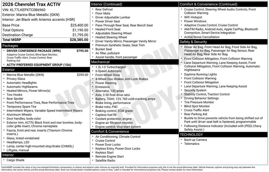 New 2026 Chevrolet Trax ACTIV w/ Driver Confidence Package image 3