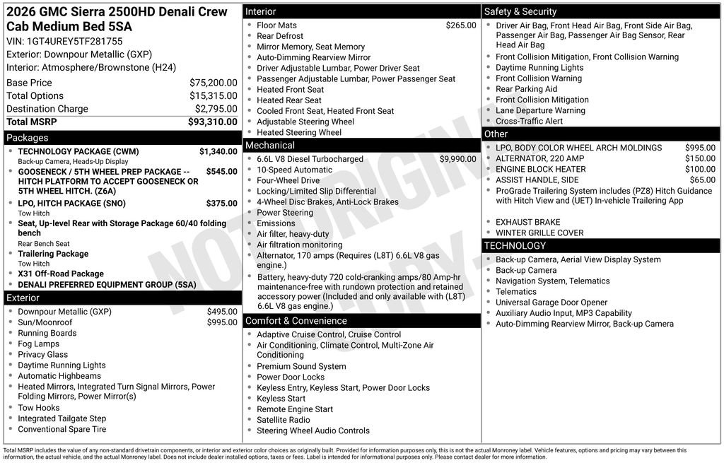 New 2026 GMC Sierra 2500 Denali w/ Technology Package AWD/4WD image 32