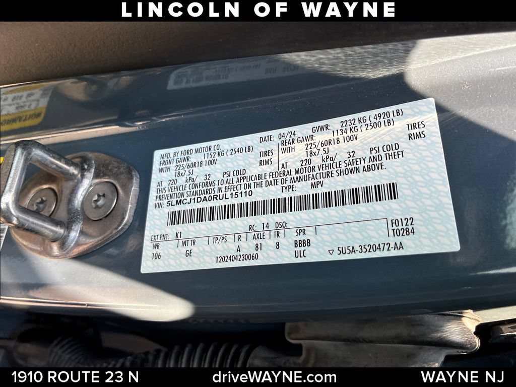 Certified 2024 Lincoln Corsair AWD w/ Equipment Group 101A image 29