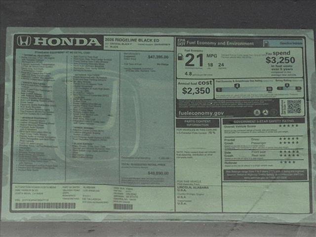 New 2026 Honda Ridgeline Black Edition image 19