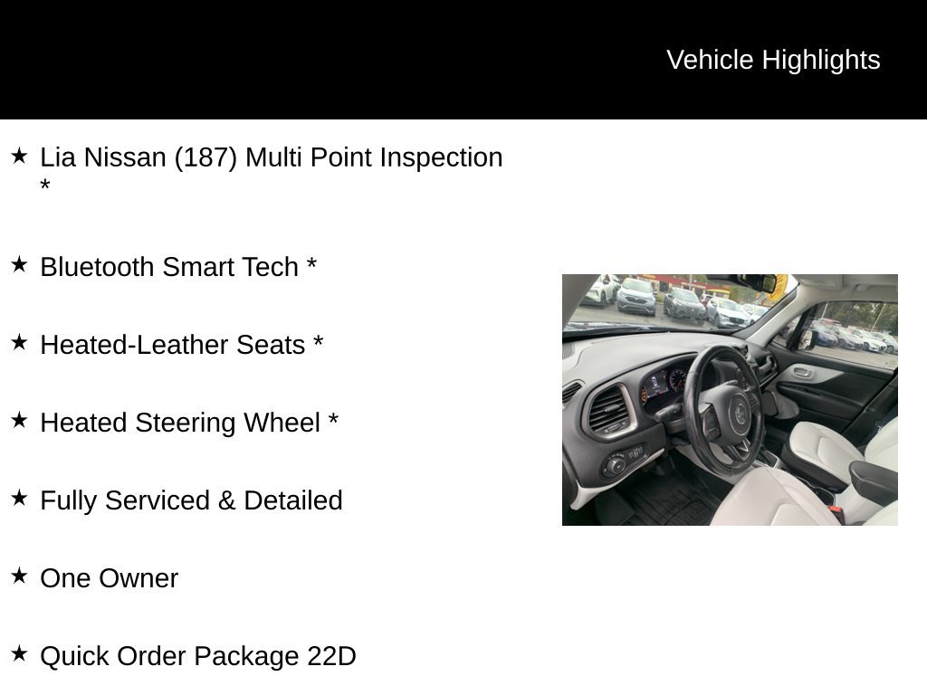 Used 2019 Jeep Renegade Limited w/ UConnect 8.4 Nav Group AWD/4WD image 11