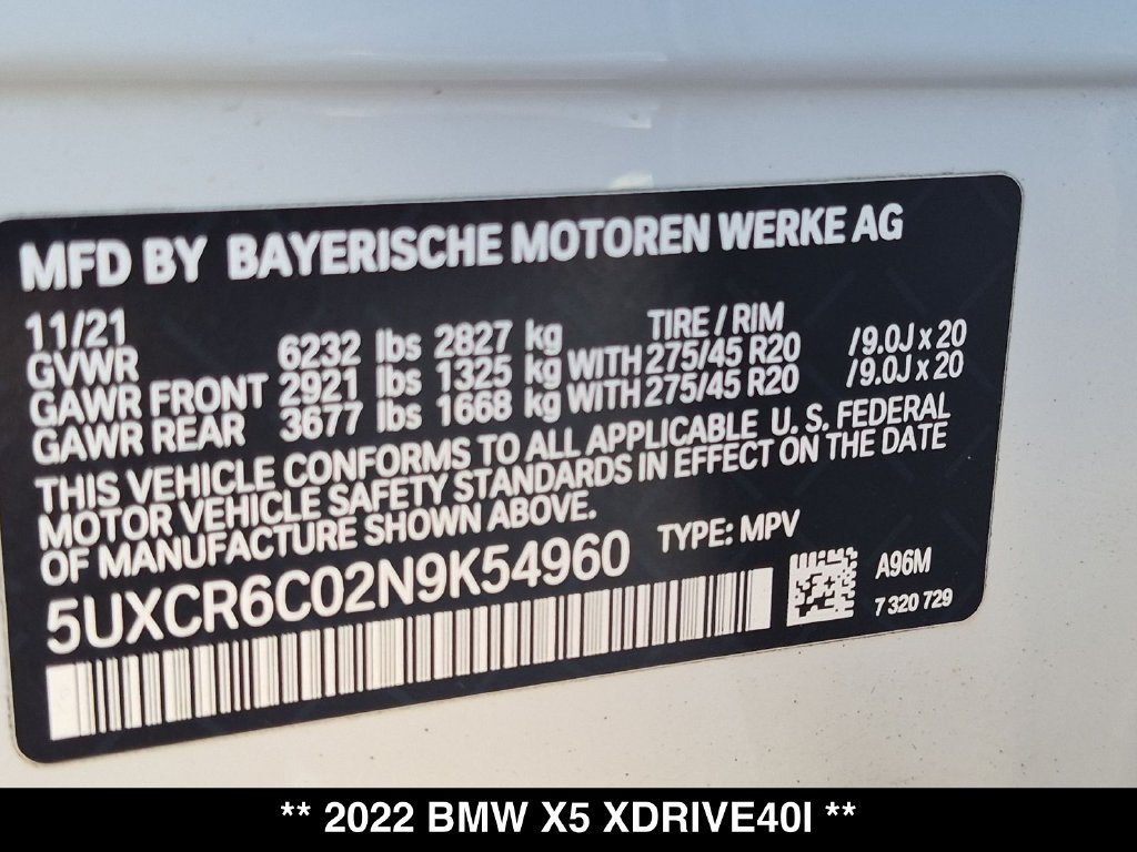 Used 2022 BMW X5 xDrive40i w/ Premium Package AWD/4WD image 36