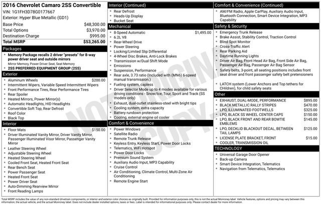 Used 2016 Chevrolet Camaro SS image 15