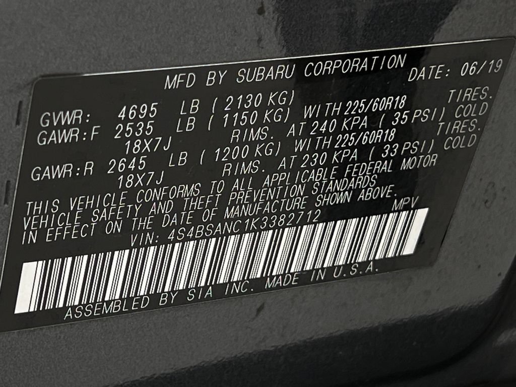 Used 2019 Subaru Outback 2.5i Limited w/ Protection Package #1 AWD/4WD image 24