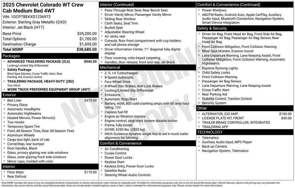 Used 2025 Chevrolet Colorado W/T w/ Advanced Trailering Package image 14