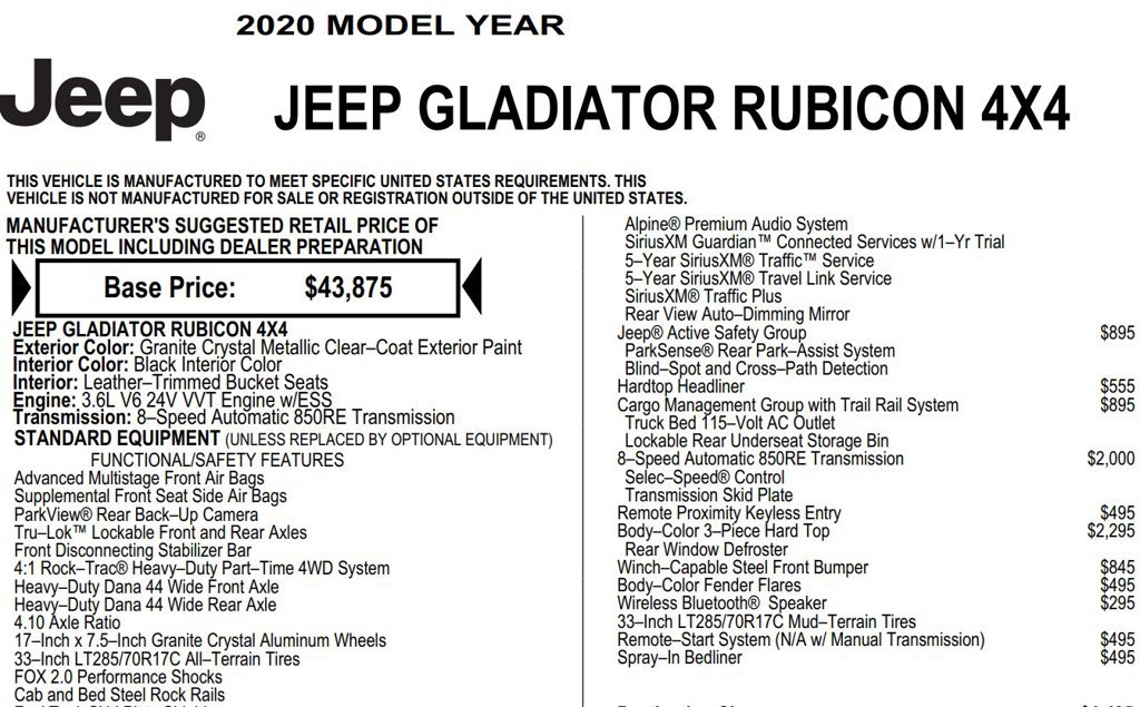 Used 2020 Jeep Gladiator Rubicon AWD/4WD image 28