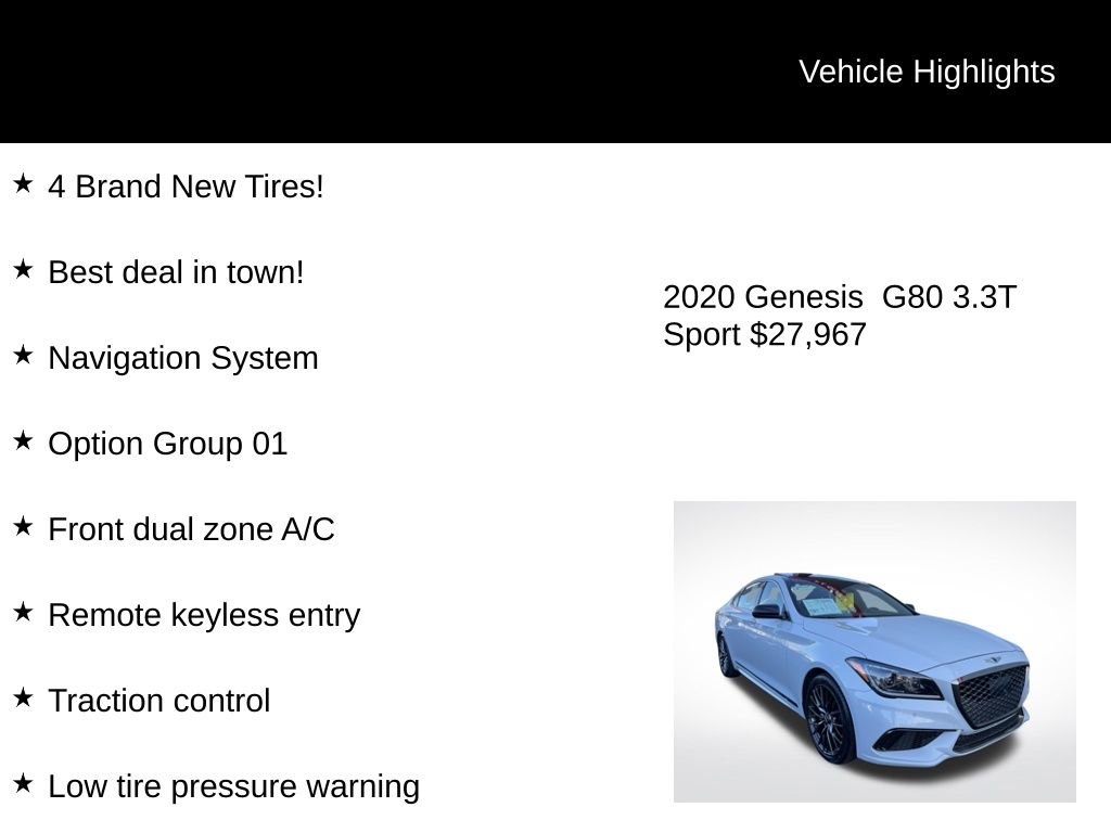 Used 2020 Genesis G80 3.3T Sport image 6
