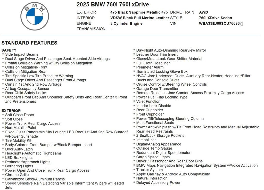 Used 2025 BMW 760i xDrive w/ Executive Package AWD/4WD image 23