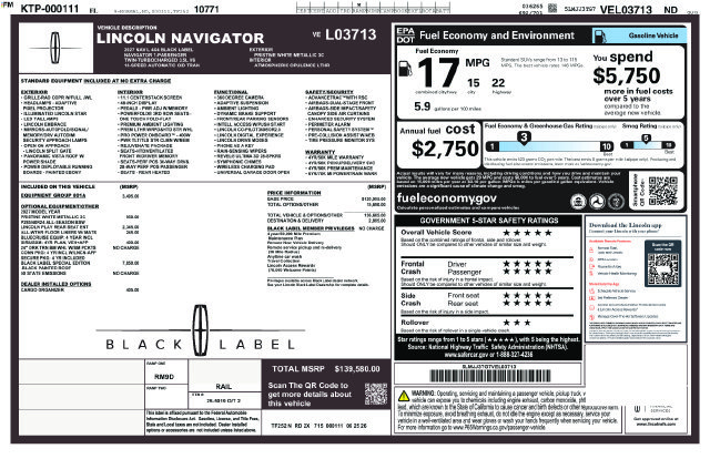 New 2027 Lincoln Navigator L Black Label w/ Black Label Special Edition AWD/4WD image 4