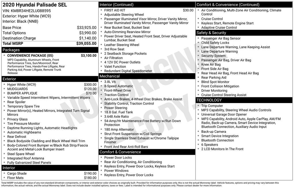 Used 2020 Hyundai Palisade SEL w/ Convenience Package FWD image 49