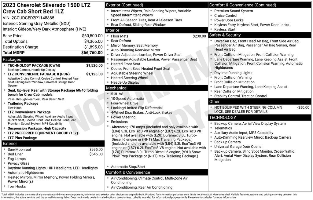 Used 2023 Chevrolet Silverado 1500 LTZ w/ Technology Package AWD/4WD image 6
