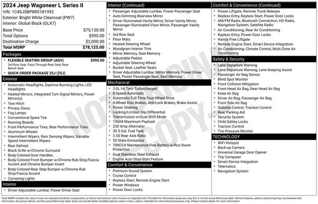 Used 2024 Jeep Wagoneer L Series II w/ Flexible Seating Group image 35