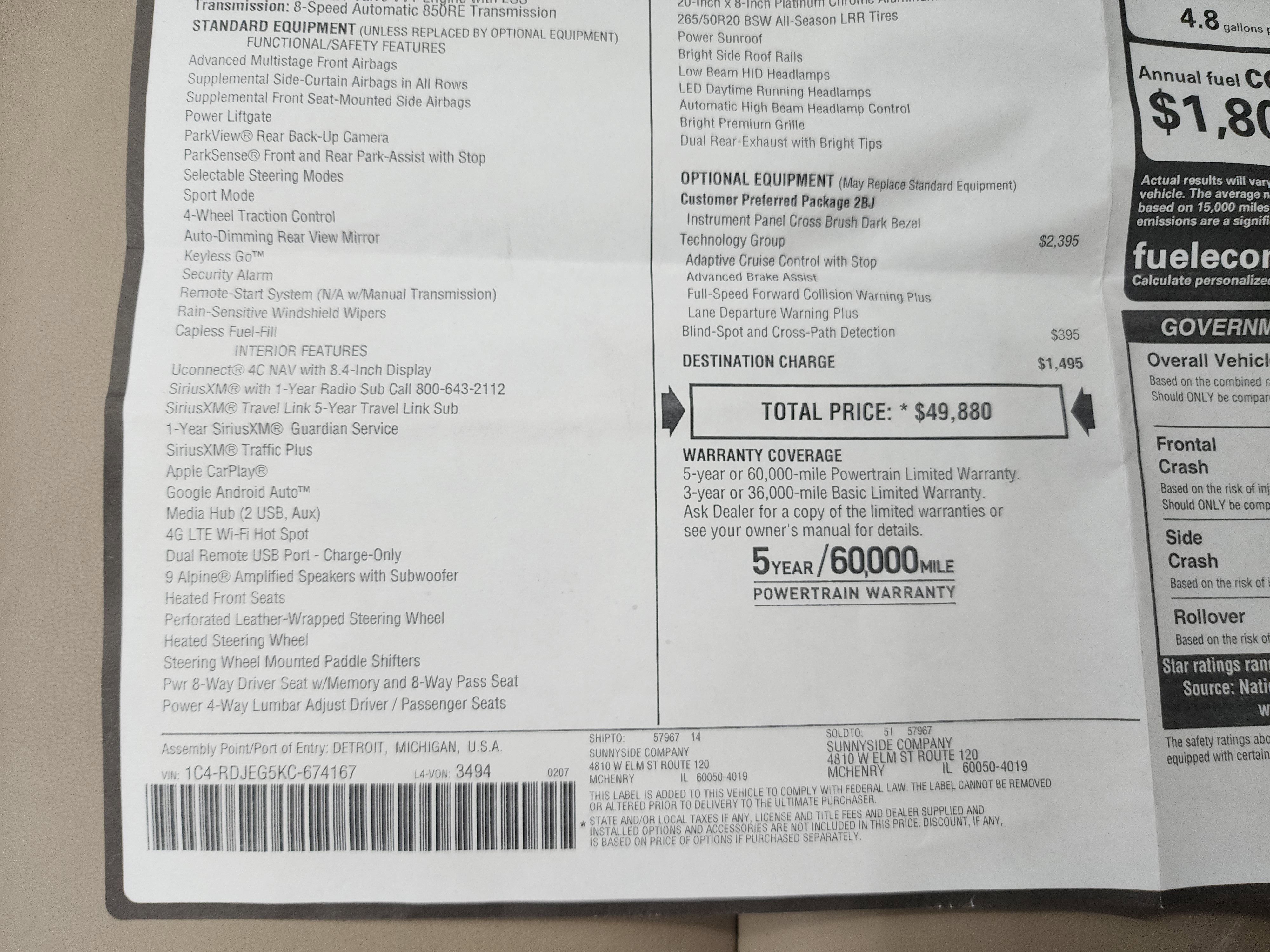 Used 2019 Dodge Durango Citadel w/ Technology Group image 61