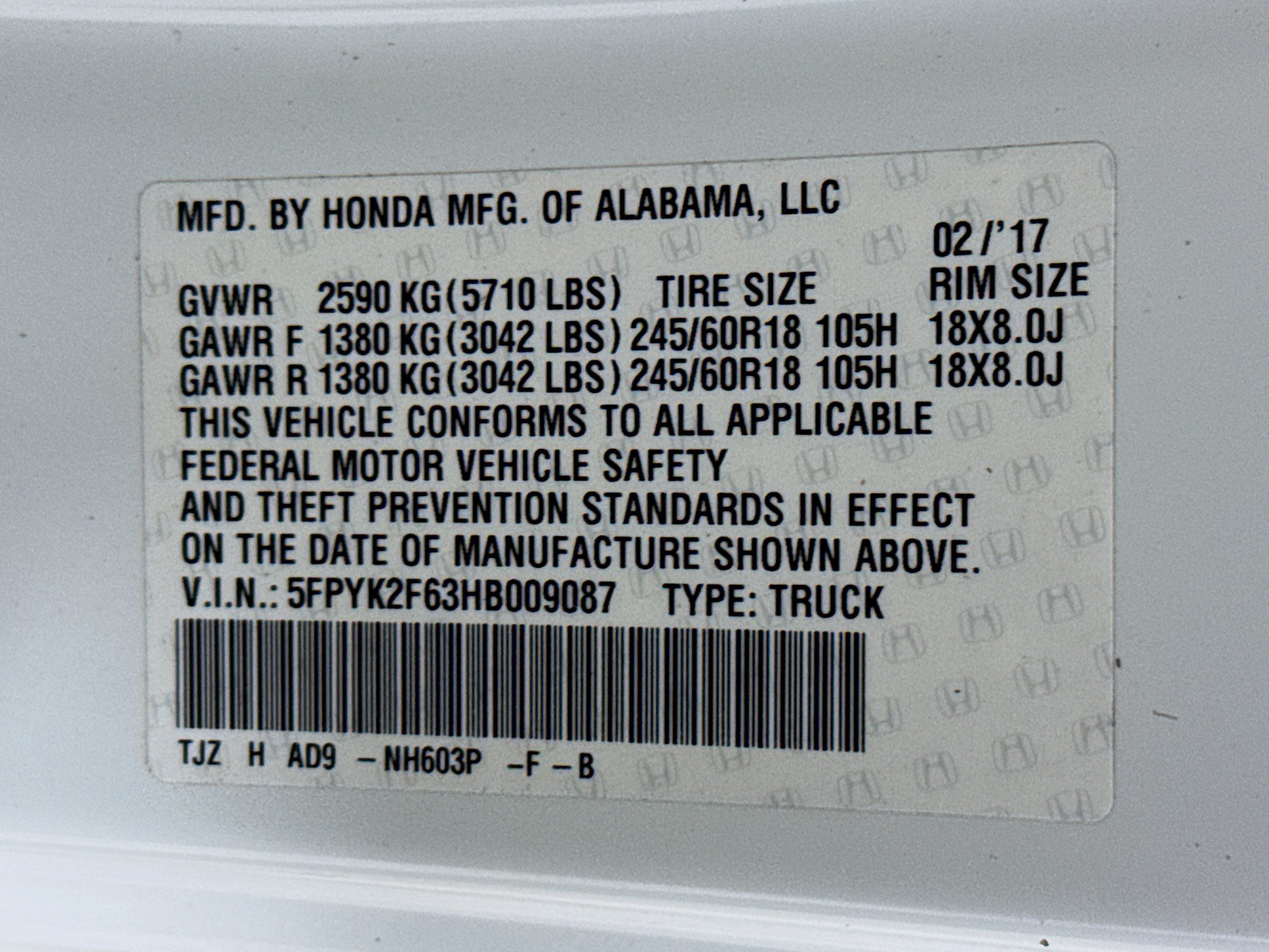 Used 2017 Honda Ridgeline RTL-T image 38