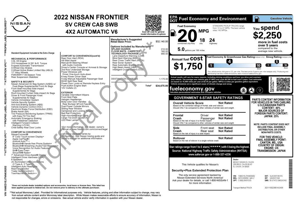 Used 2022 Nissan Frontier SV w/ Technology Package image 5