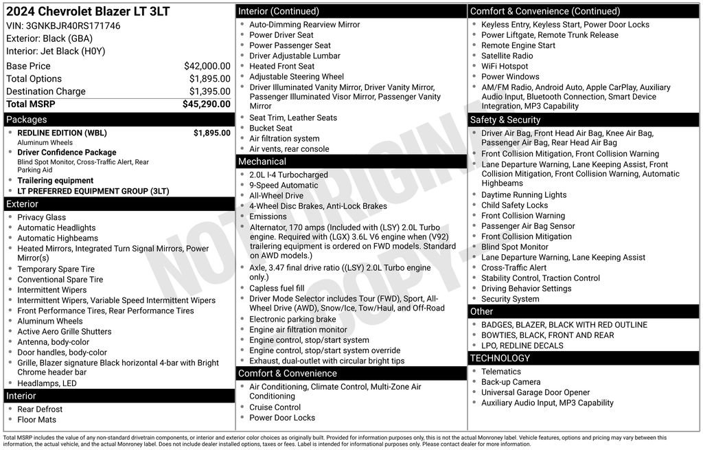 Used 2024 Chevrolet Blazer LT w/ Redline Edition image 29