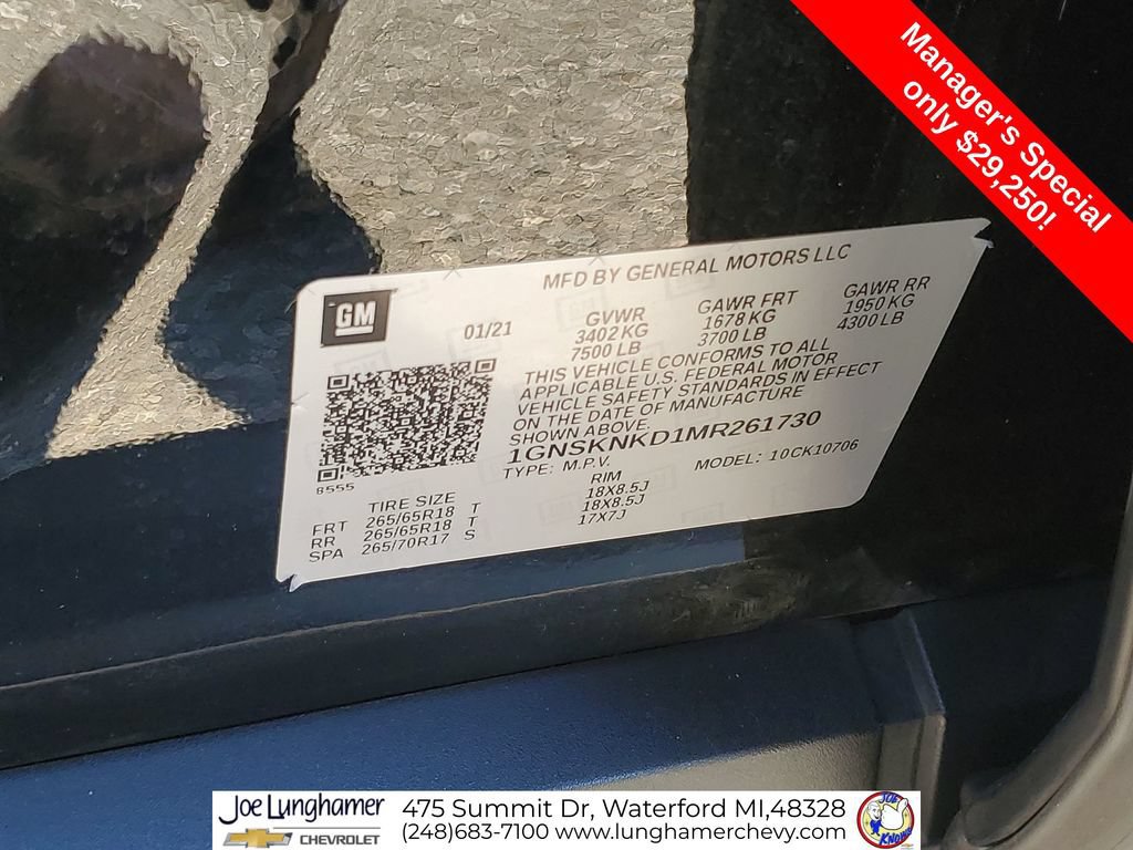 Used 2021 Chevrolet Tahoe LT AWD/4WD image 34