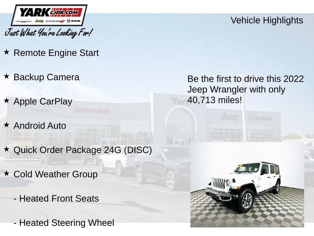 Certified 2022 Jeep Wrangler Unlimited Sahara w/ Cold Weather Group image 13