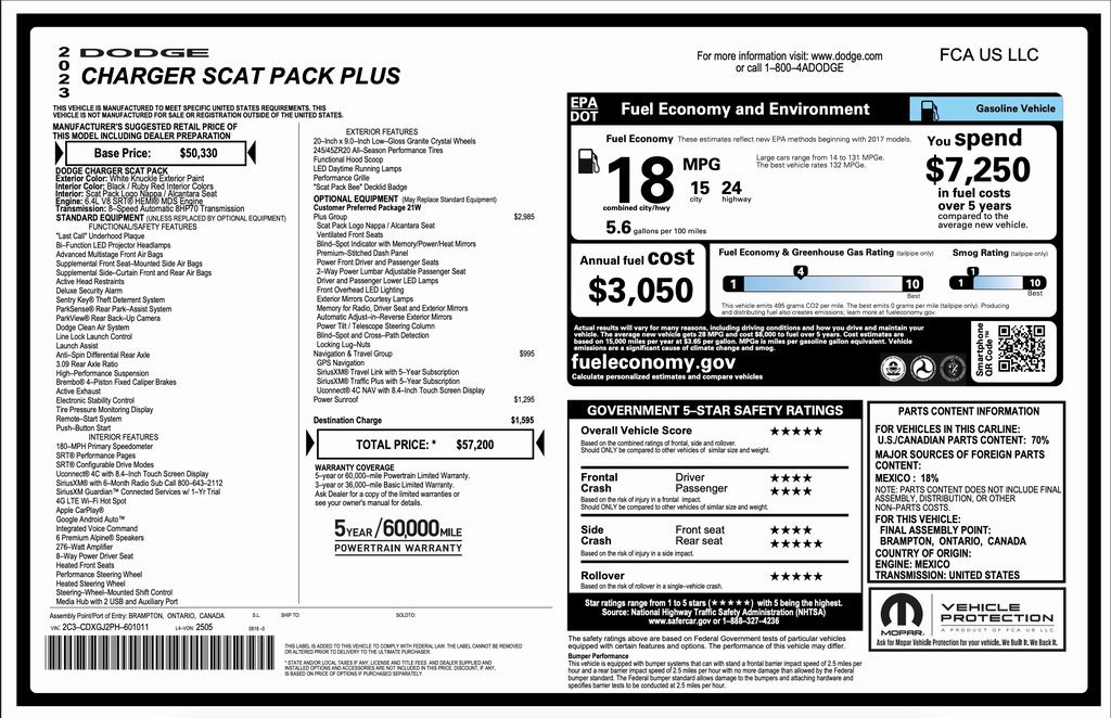 Certified 2023 Dodge Charger Scat Pack w/ Plus Group image 3
