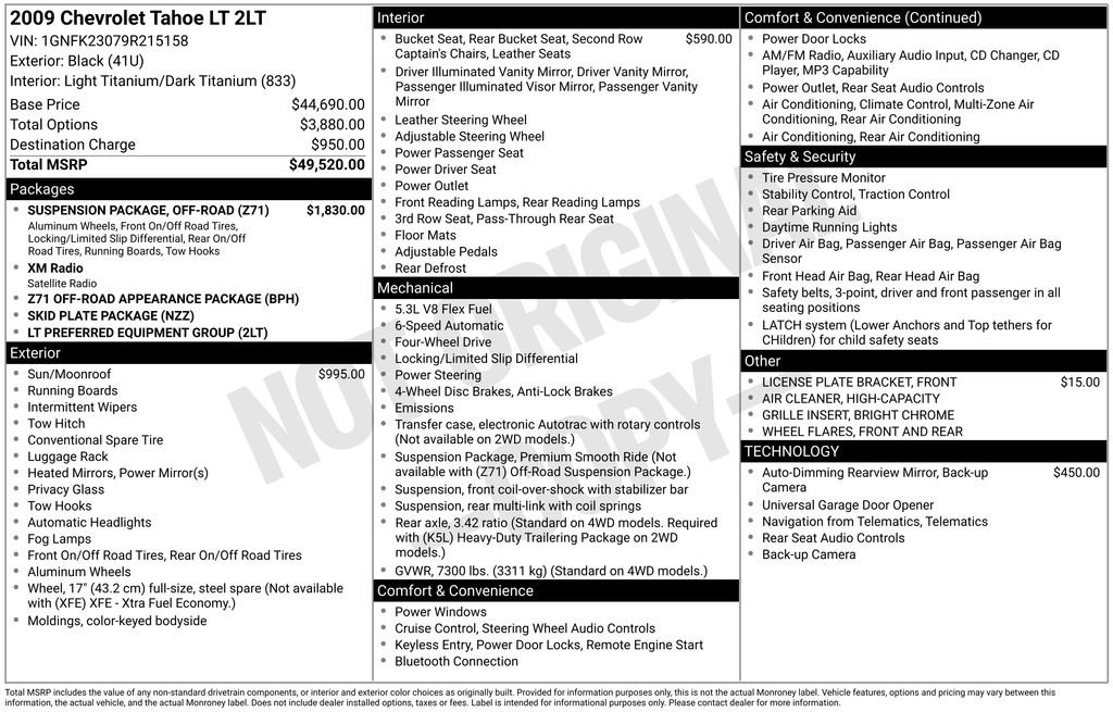 Used 2009 Chevrolet Tahoe LT w/ Suspension Package, Off-Road image 39