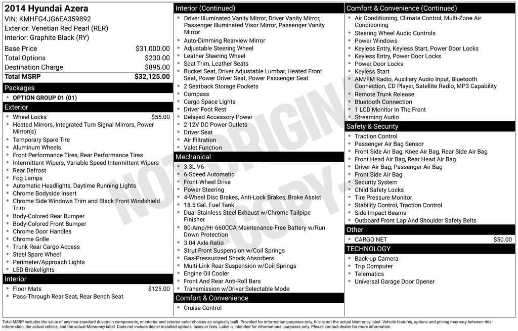 Used 2014 Hyundai Azera image 2