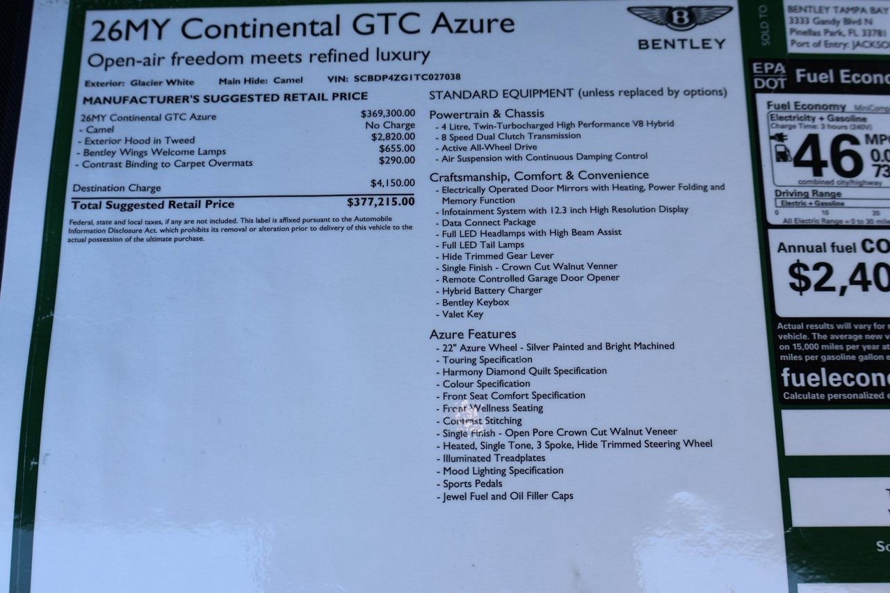 New 2026 Bentley Continental GTC image 13