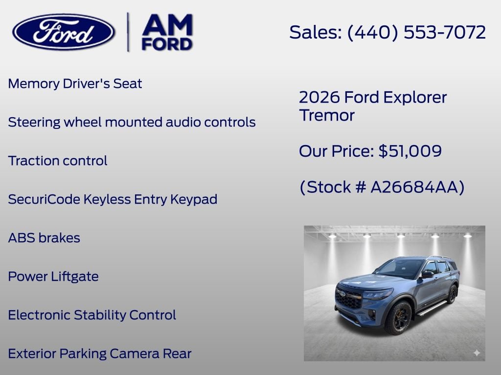 Used 2026 Ford Explorer Tremor w/ Tremor Convenience Package AWD/4WD image 13